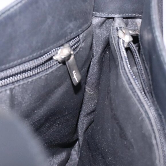 Salvatore Ferragamo Gancini Shoulder Bag Nylon Navy Silver - Picture 13 of 16